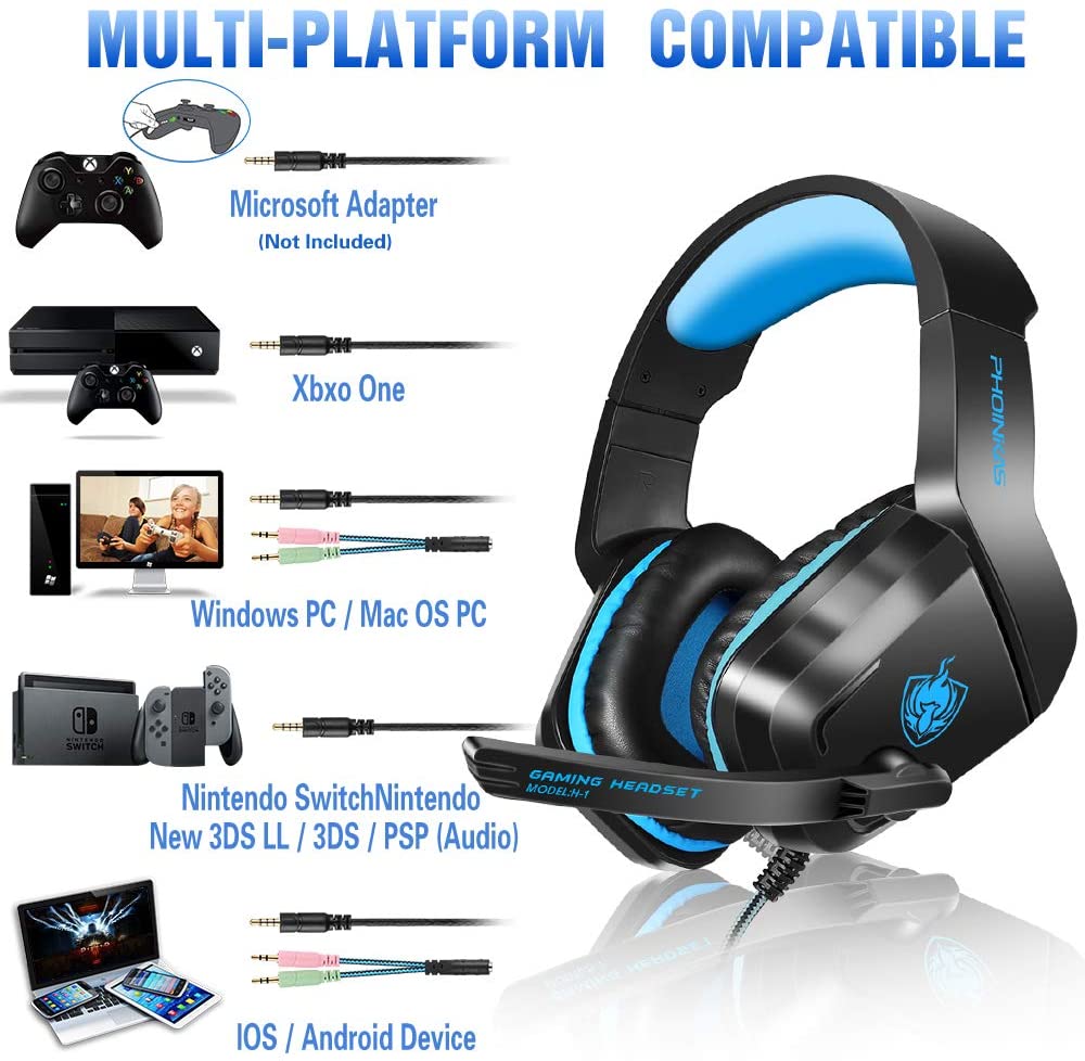 gaming headset headphones for ps4 new xbox one pc laptop mac with mic